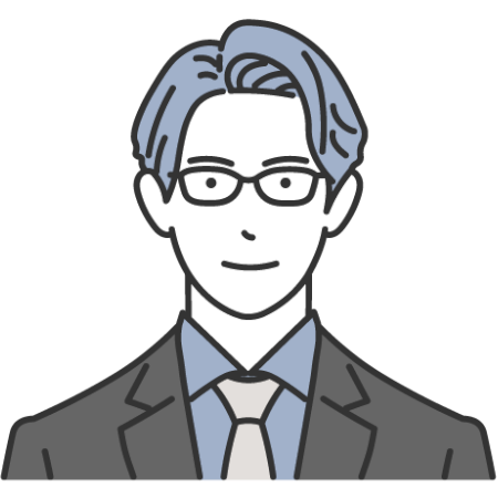 メガネとスーツとネクタイの男性ビジネス人物アイコン